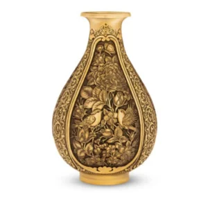 Qalamzani Vase - A Floral Masterpiece in Brass