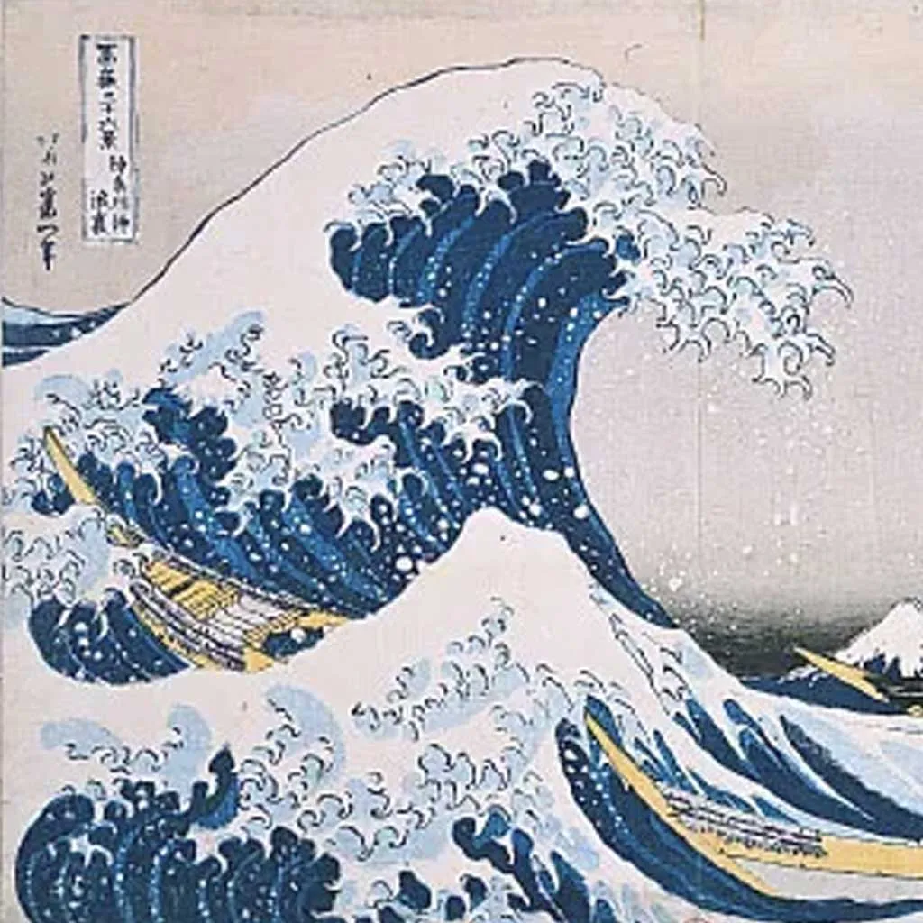 The Great Wave off Kanagawa by Hokusai, masterpiece of Japanese Ukiyo-e art